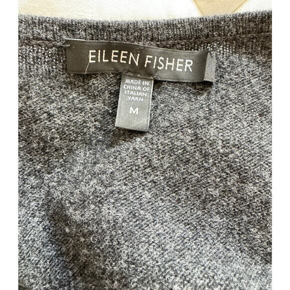 Eileen Fisher Cashmere/Merino Wool Open Ruffle Front Cardigan Size M - Picture 5 of 6